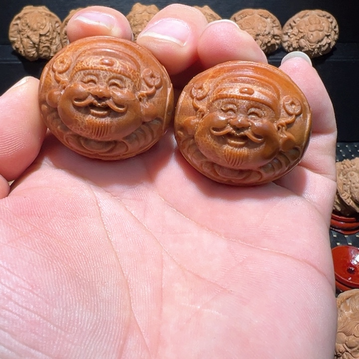 文玩核桃把件财神弥勒