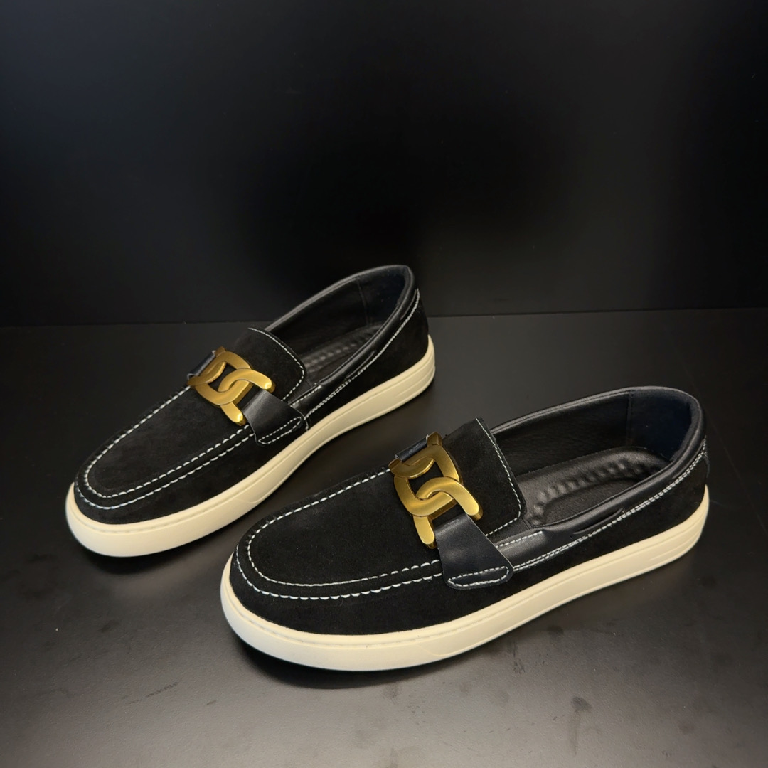 春款男士豆豆鞋夏季薄款厚底百搭一脚蹬休闲板鞋皮鞋时尚软底透气