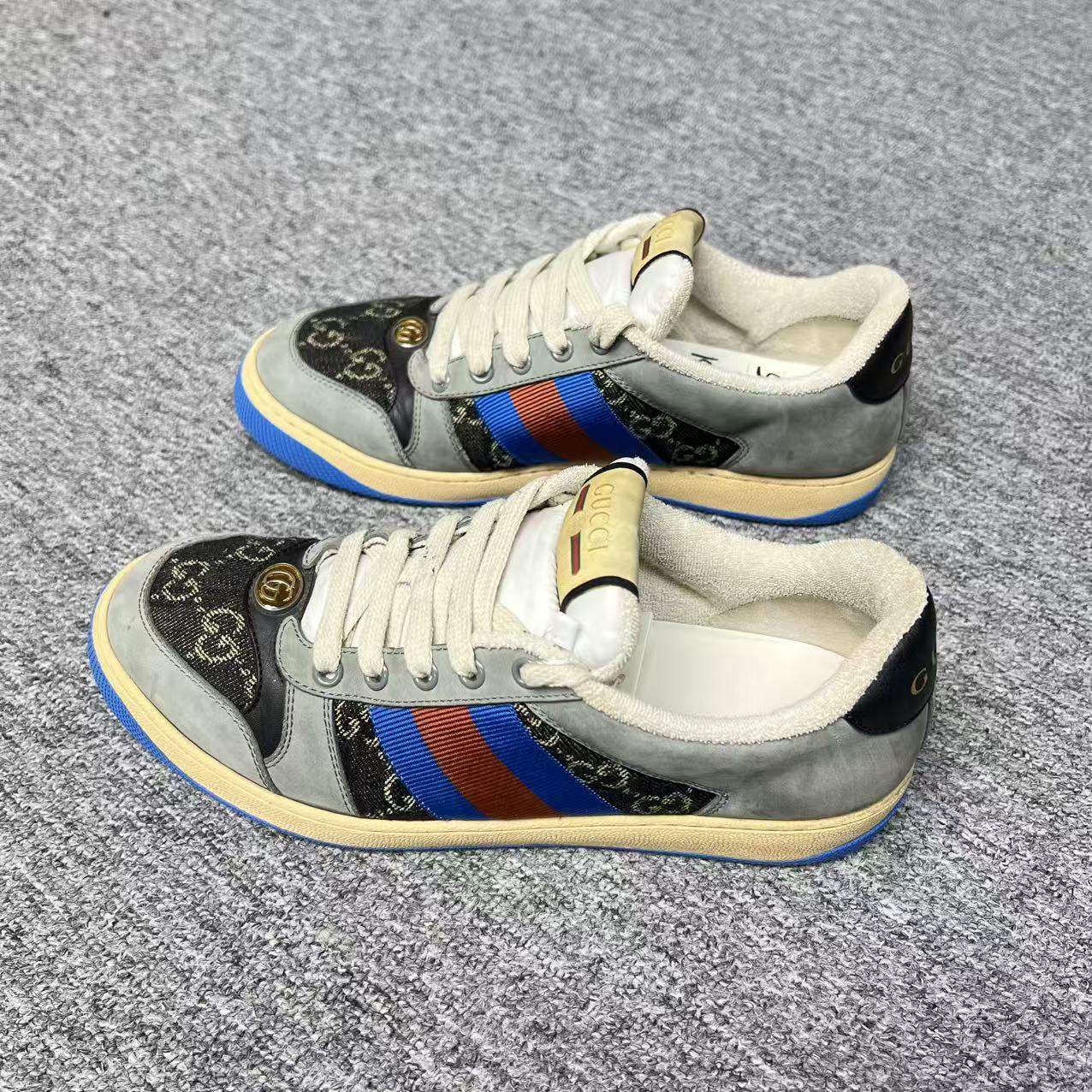 95新 GUCCI/古驰 黑色牛仔男士脏脏鞋 40.5欧码 jx531