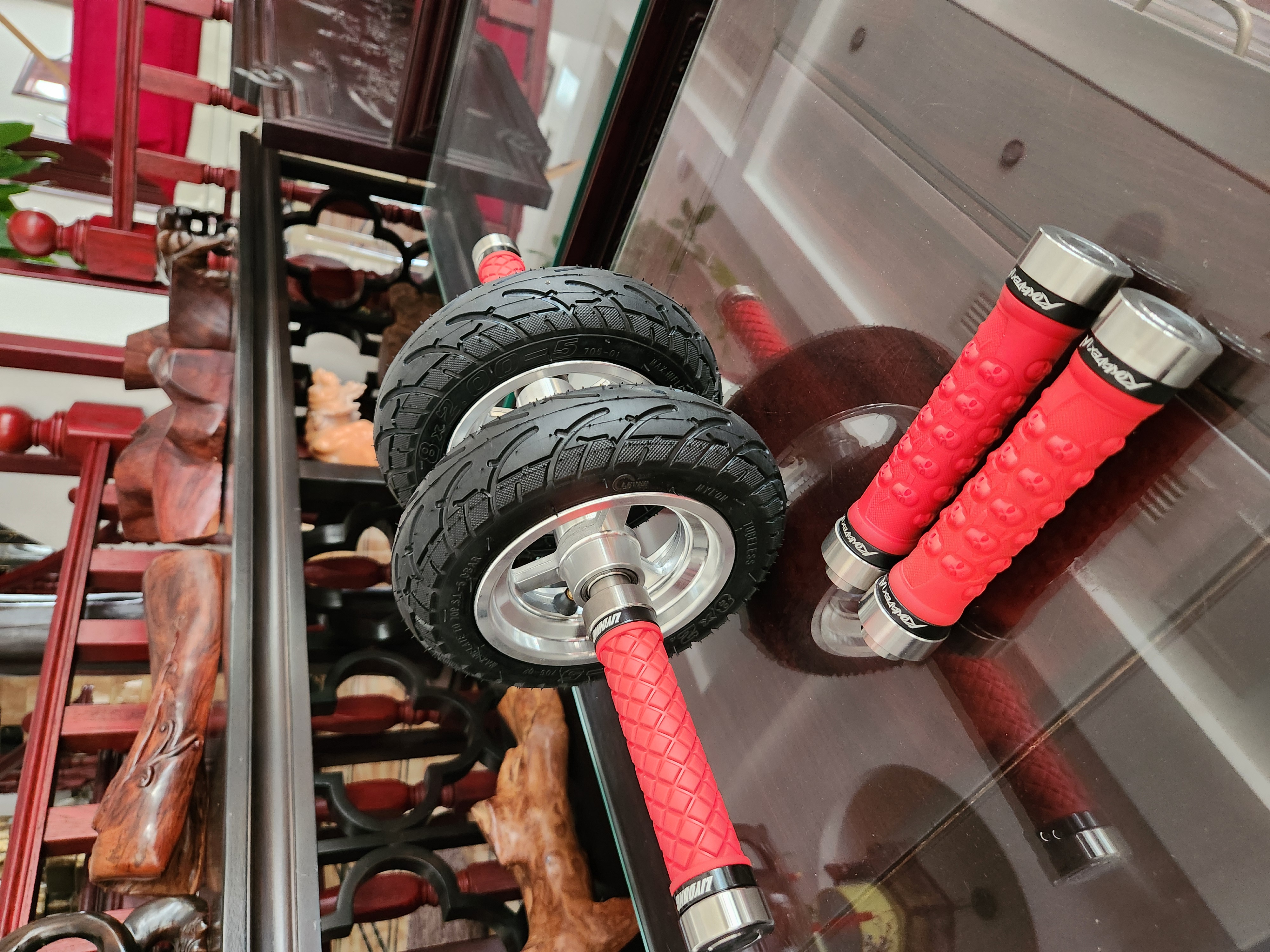 健腹轮真空胎铝合金轮毂直径20，组合套轮，可以分单轮推，双轮退，