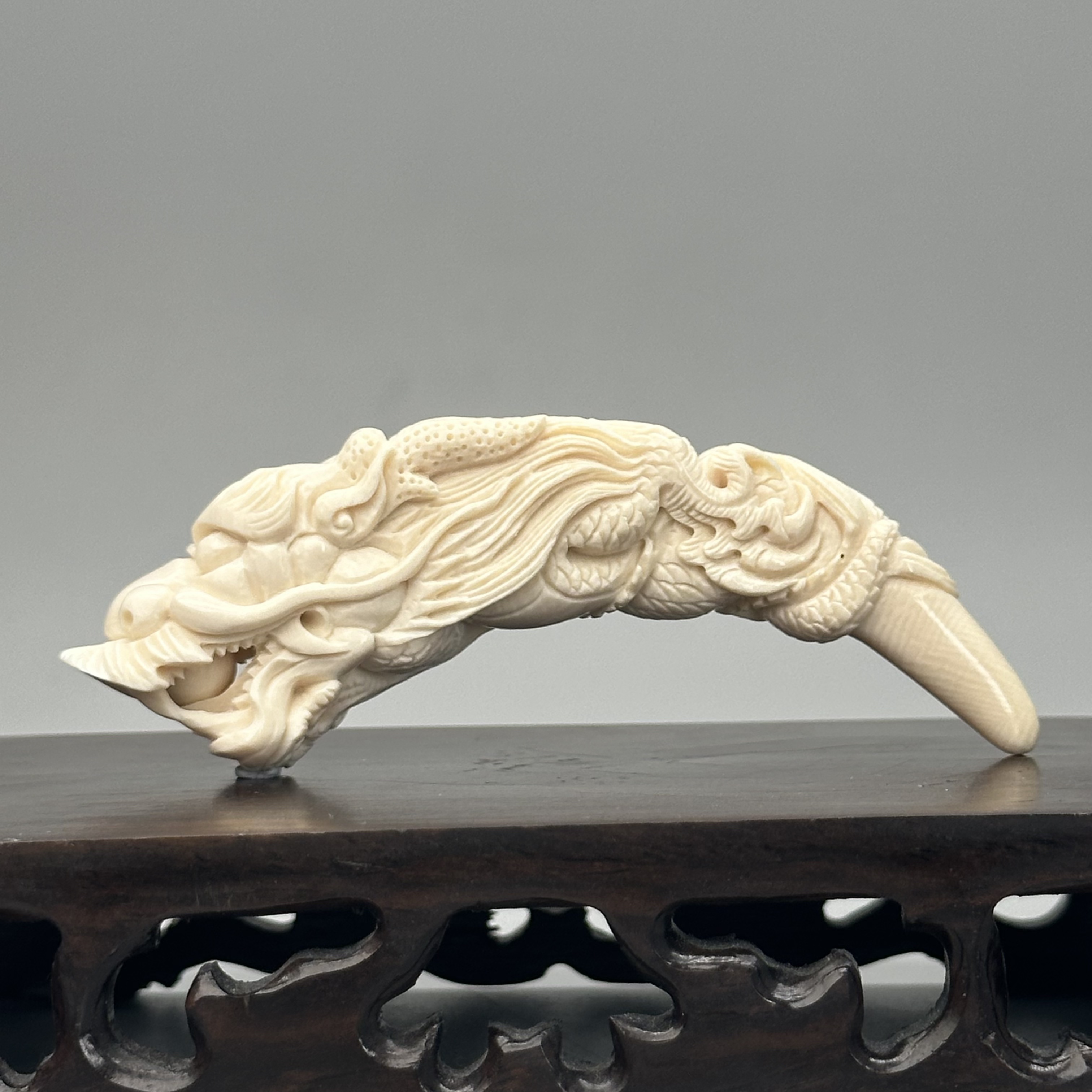 DEZHI/德志【清仓促销】28.1g盘龙牙尖89*18*20mm天然猛犸吊坠K502