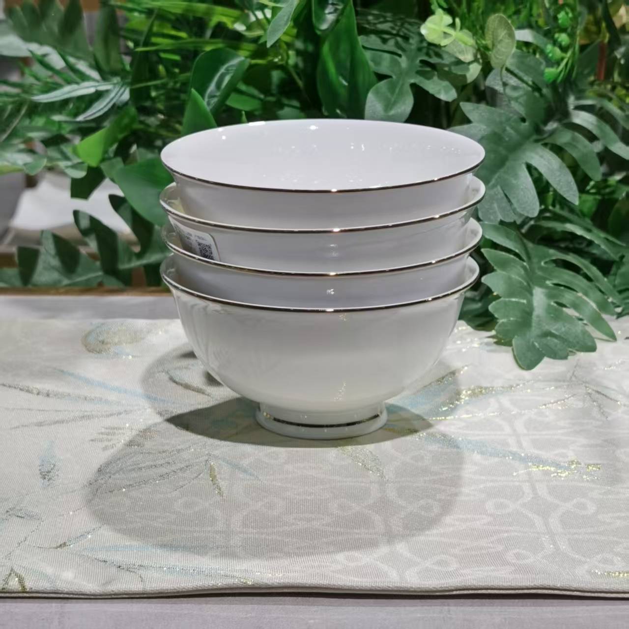 轻奢灰4.75英寸高脚碗4个装