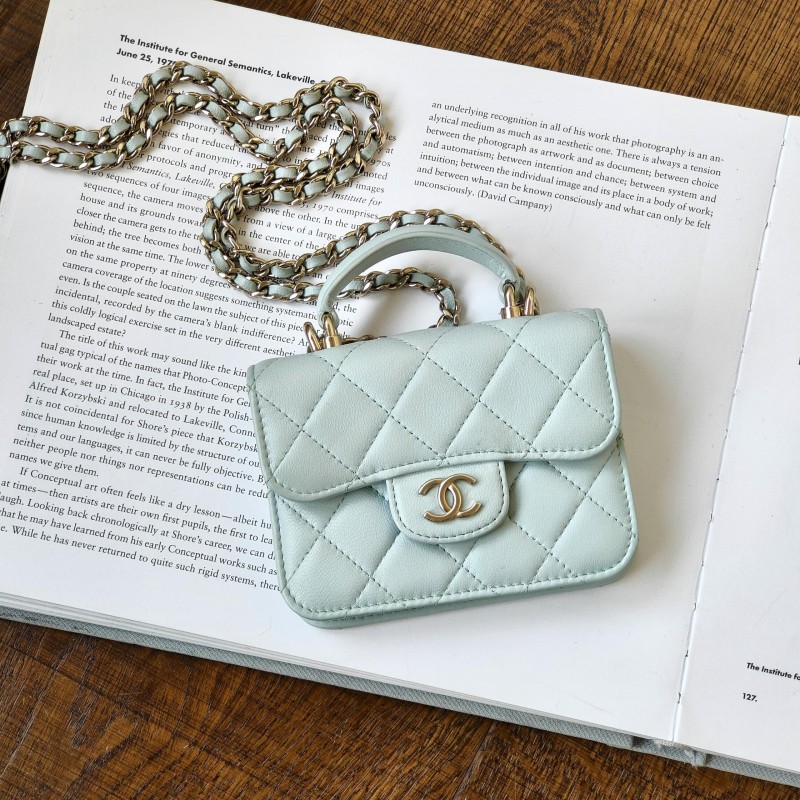 95新 Chanel/香奈儿 【24期免息】 21K婴儿蓝款斜挎小废包 51978