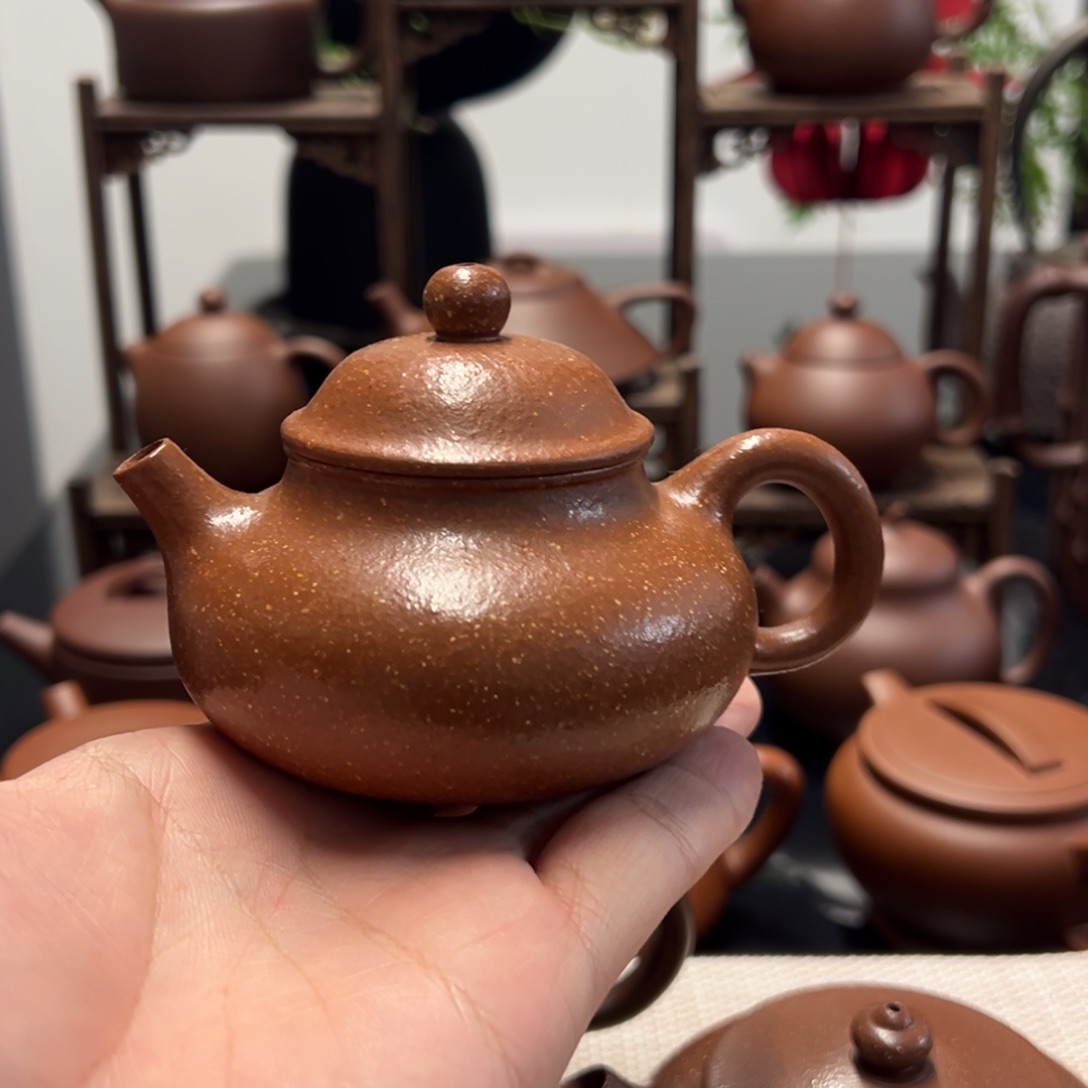 茶壶紫砂精工半手降坡泥容天125cc