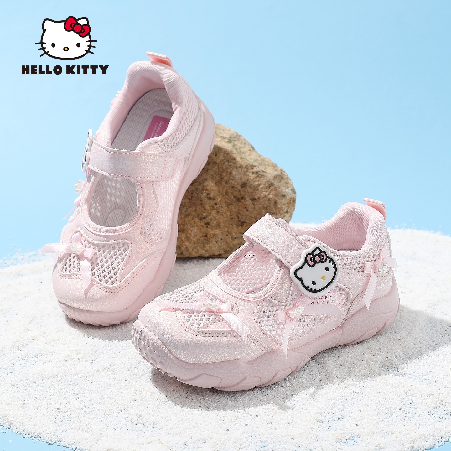 HELLO KITTY/凯蒂猫女童凉鞋芭蕾风网鞋夏季公主鞋卡通童鞋透气