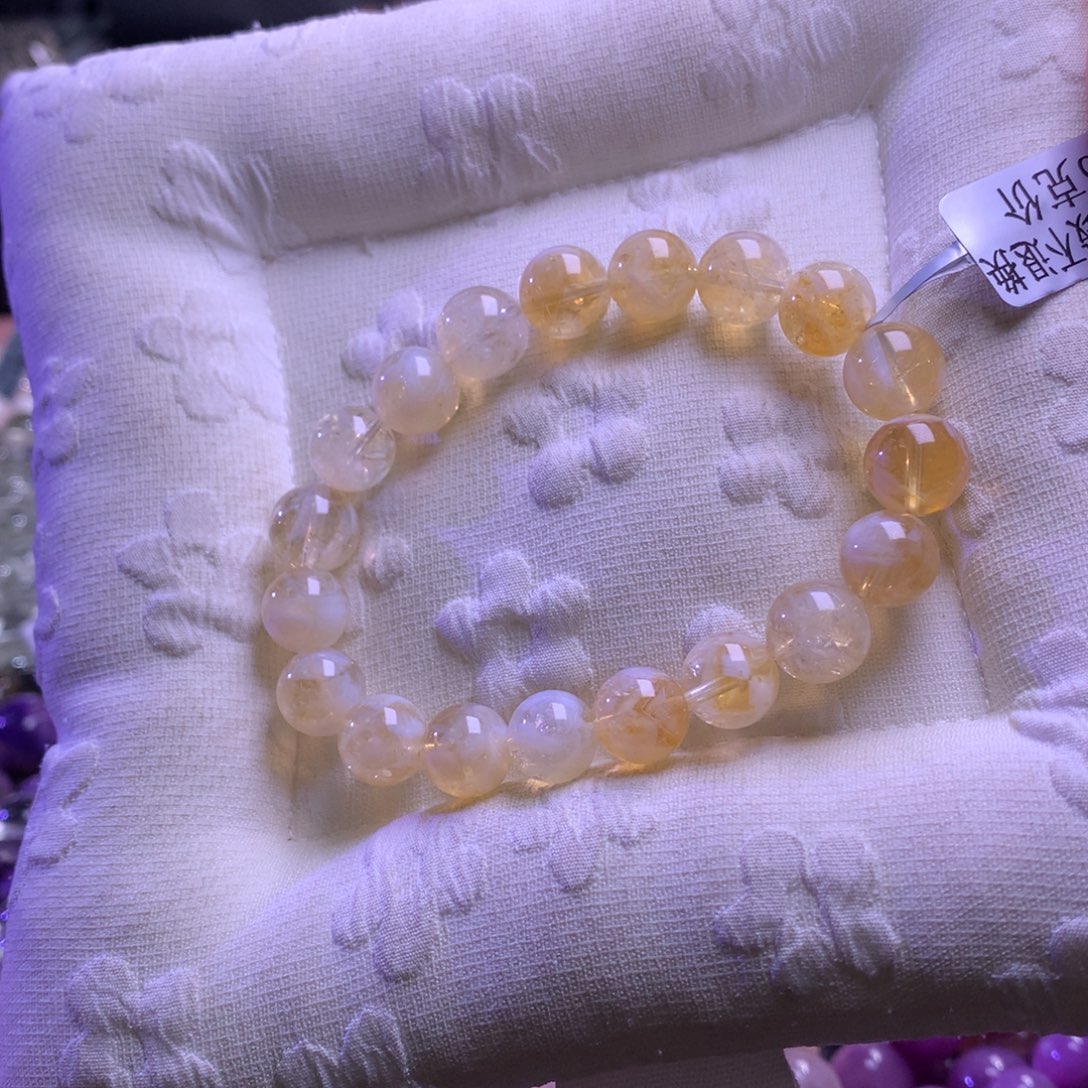 未镶嵌手链水晶黄水晶蓝针 10m+