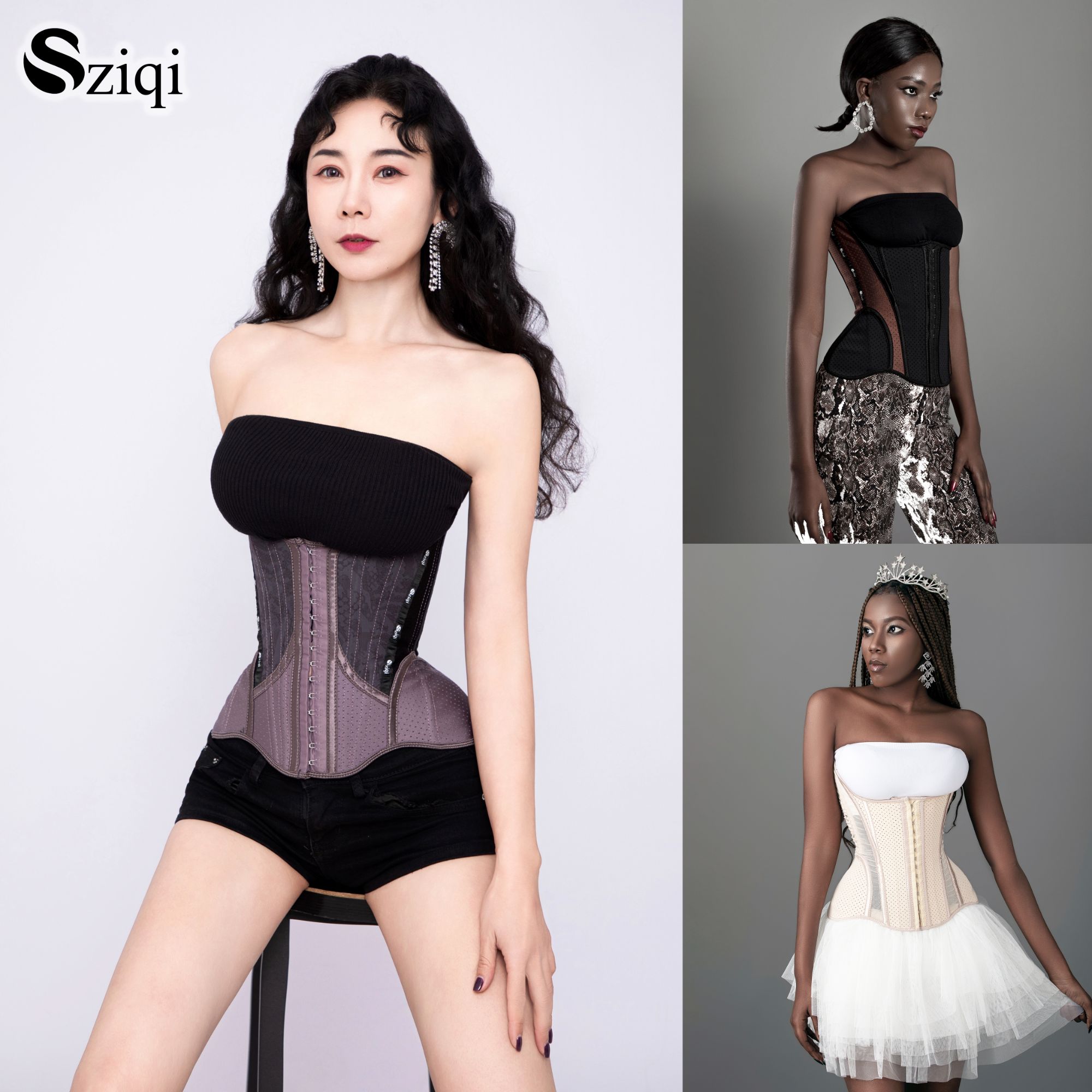 Sziqi小个子 冰淇淋 荷花 草莓派  小叶紫 巧克力 乳胶网纱夏护腰