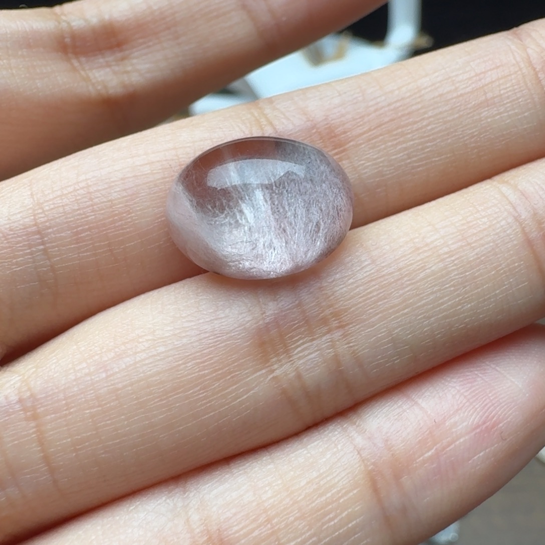 柒***陌水晶未镶嵌珠宝半成品紫兔毛不退不换