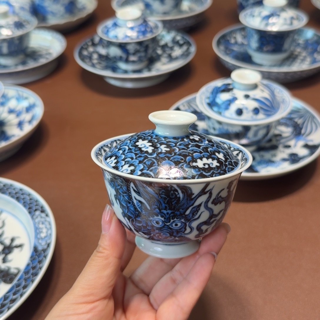 手工手绘茶具盖碗
