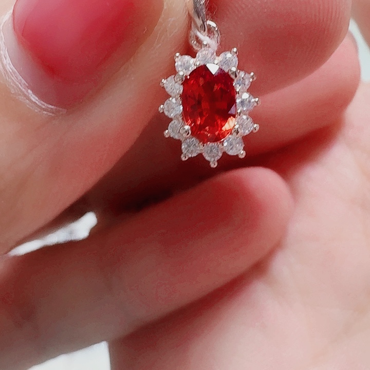 蓝宝石戒指银S925镶嵌吊坠