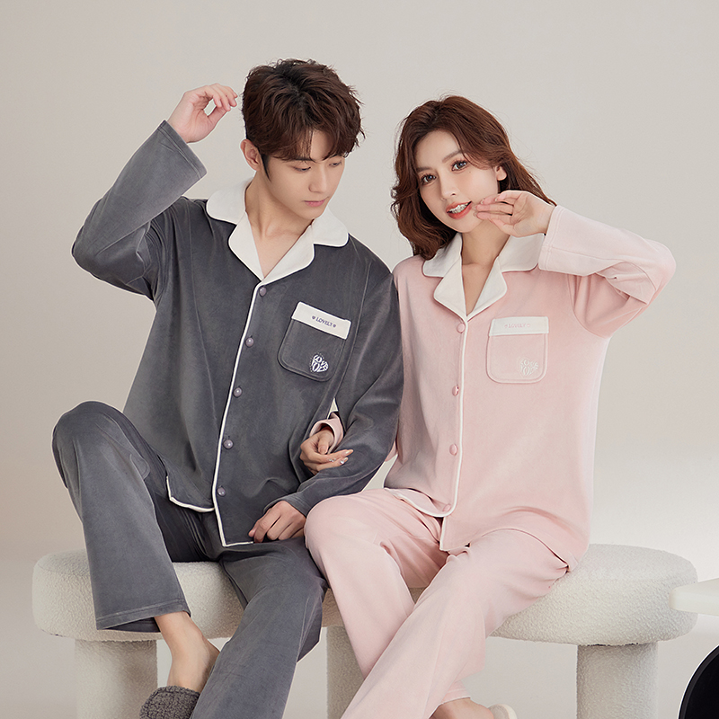 范小懒【海岛绒】秋冬情侣睡衣保暖加厚加绒长袖长裤套装家居服F630