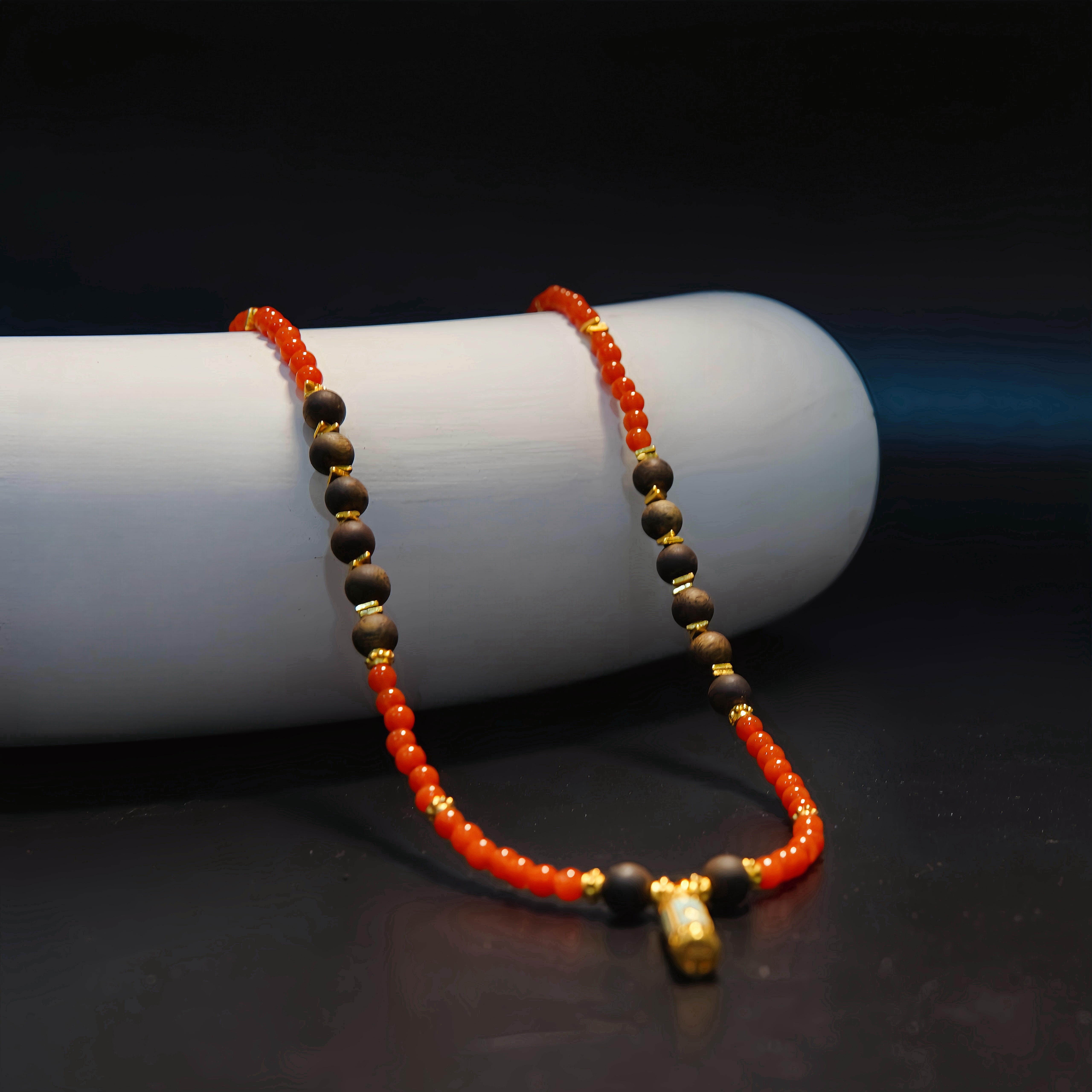 沉香奇楠沉香南红设计款锁骨链二YLWC0007