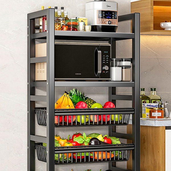 AA厨房菜架子置物架落地多层收纳架家用多功能蔬菜篮置物架储物BB