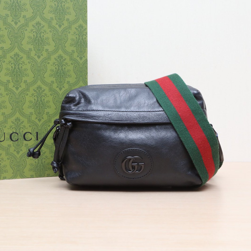 95新 GUCCI/古驰  黑色相机包P205234959