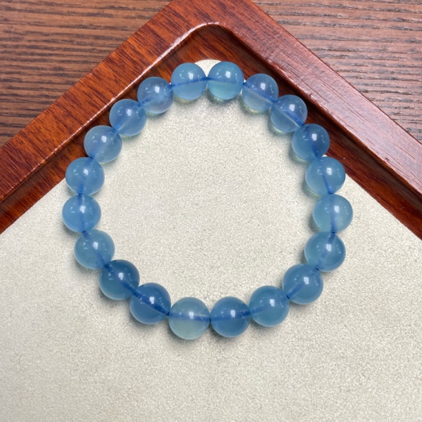 9mm+海蓝色手链 圆珠手串