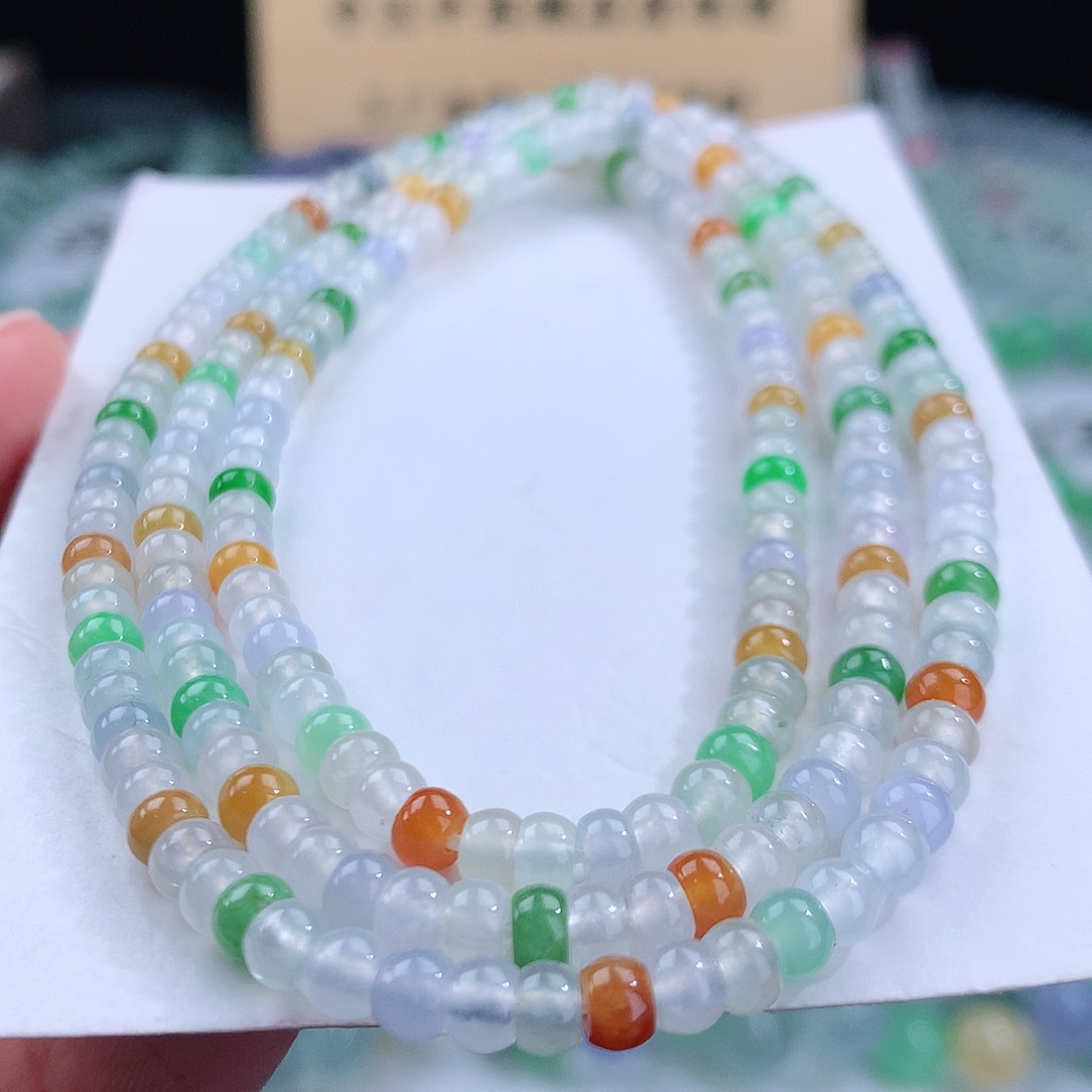 翡翠手链未镶嵌卡4mm