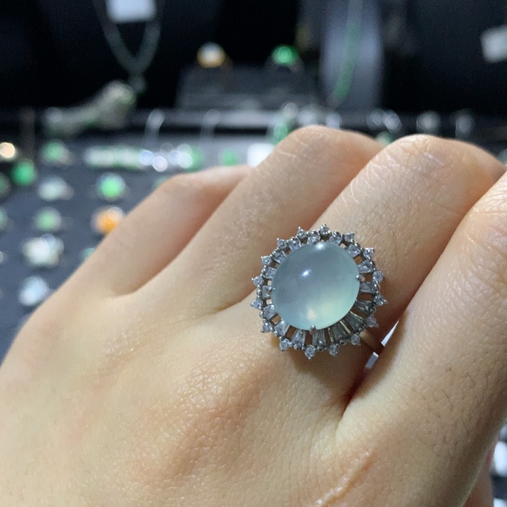 翡翠银S925镶嵌戒指