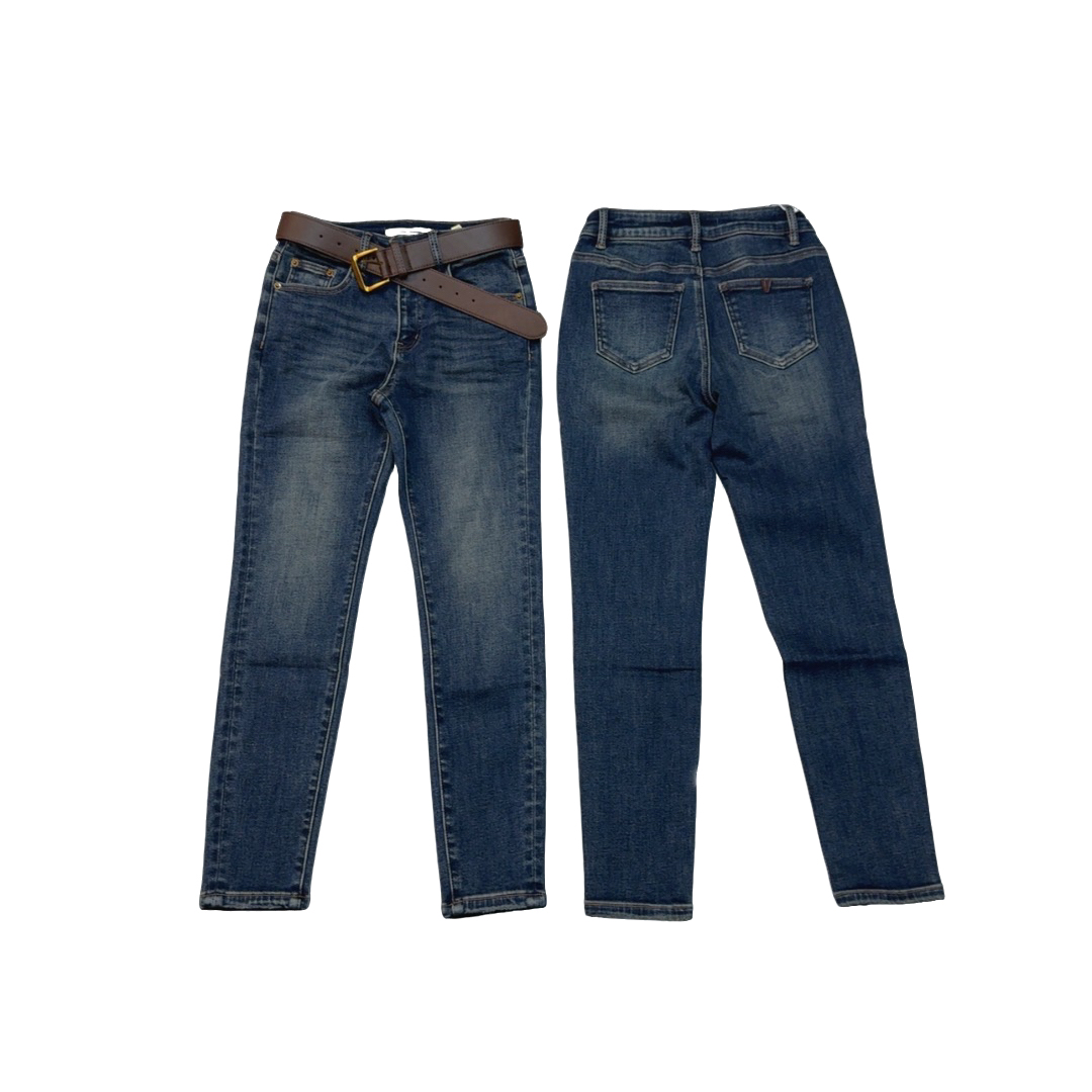 RU2025秋冬新款高腰紧身显瘦抓毛牛仔蓝小脚裤女百搭显瘦时尚