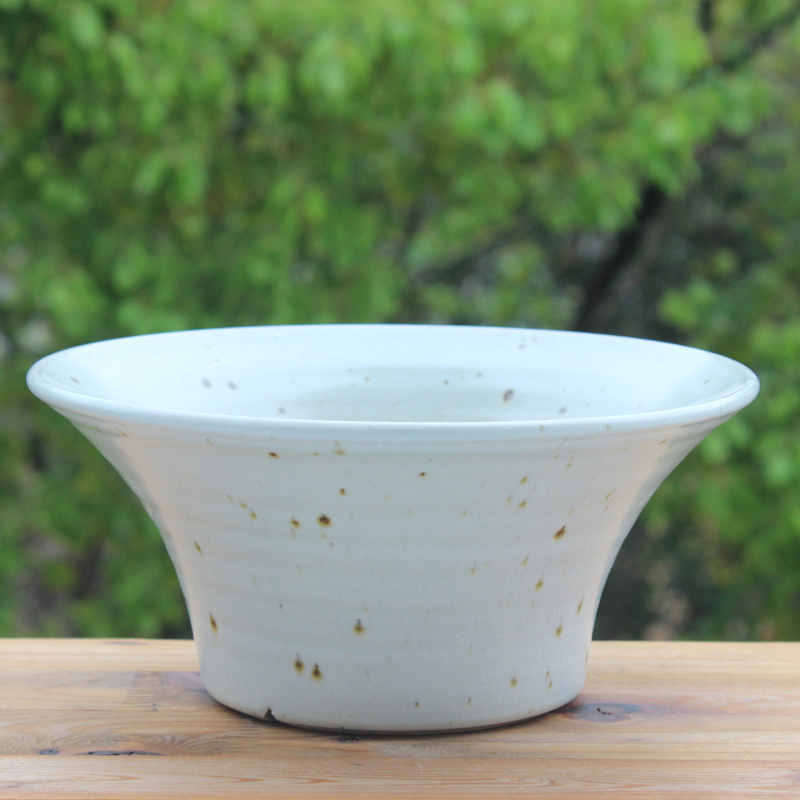 景德镇大口径铁质泥喇叭群生花盆粗陶透气复古百搭多肉陶瓷盆