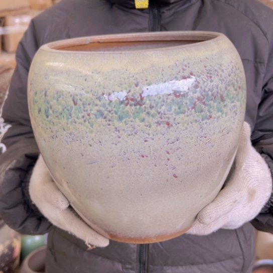 紫砂花盆高23口19————