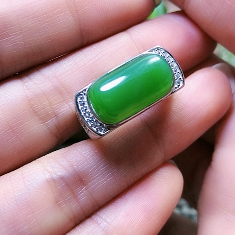 和田玉挂件银S925镶嵌