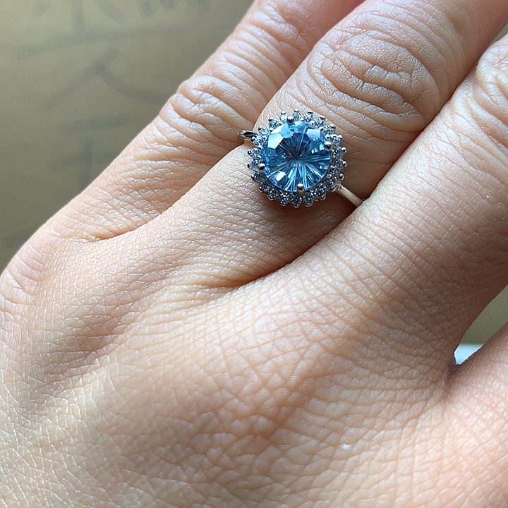 水晶水晶戒指银S925镶嵌