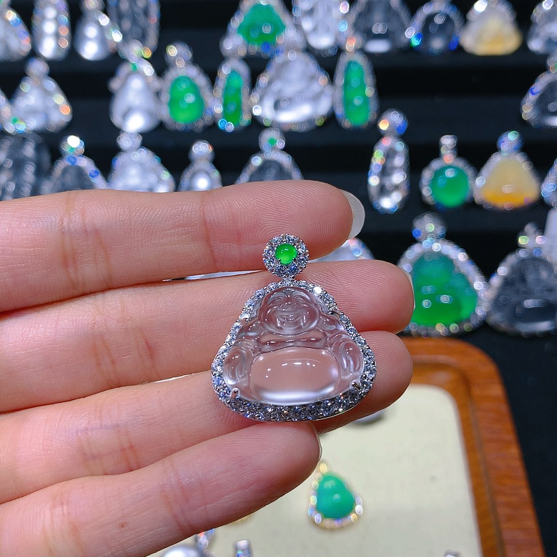 石英质玉银S925镶嵌颈饰W****.