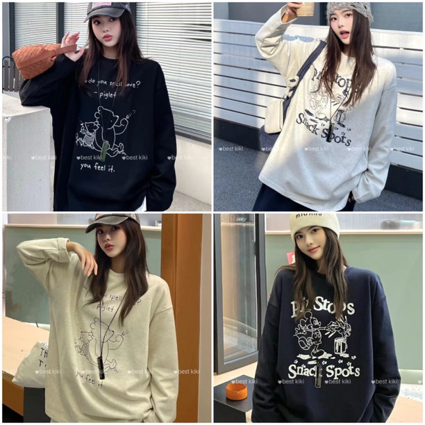 娜样美家  精选kiki家印花米奇维尼熊加厚打底上衣98309831