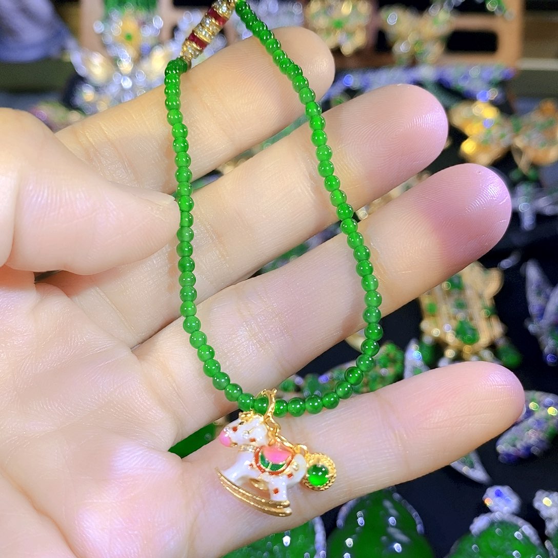 吊坠(不含链)银S925镶嵌翡翠