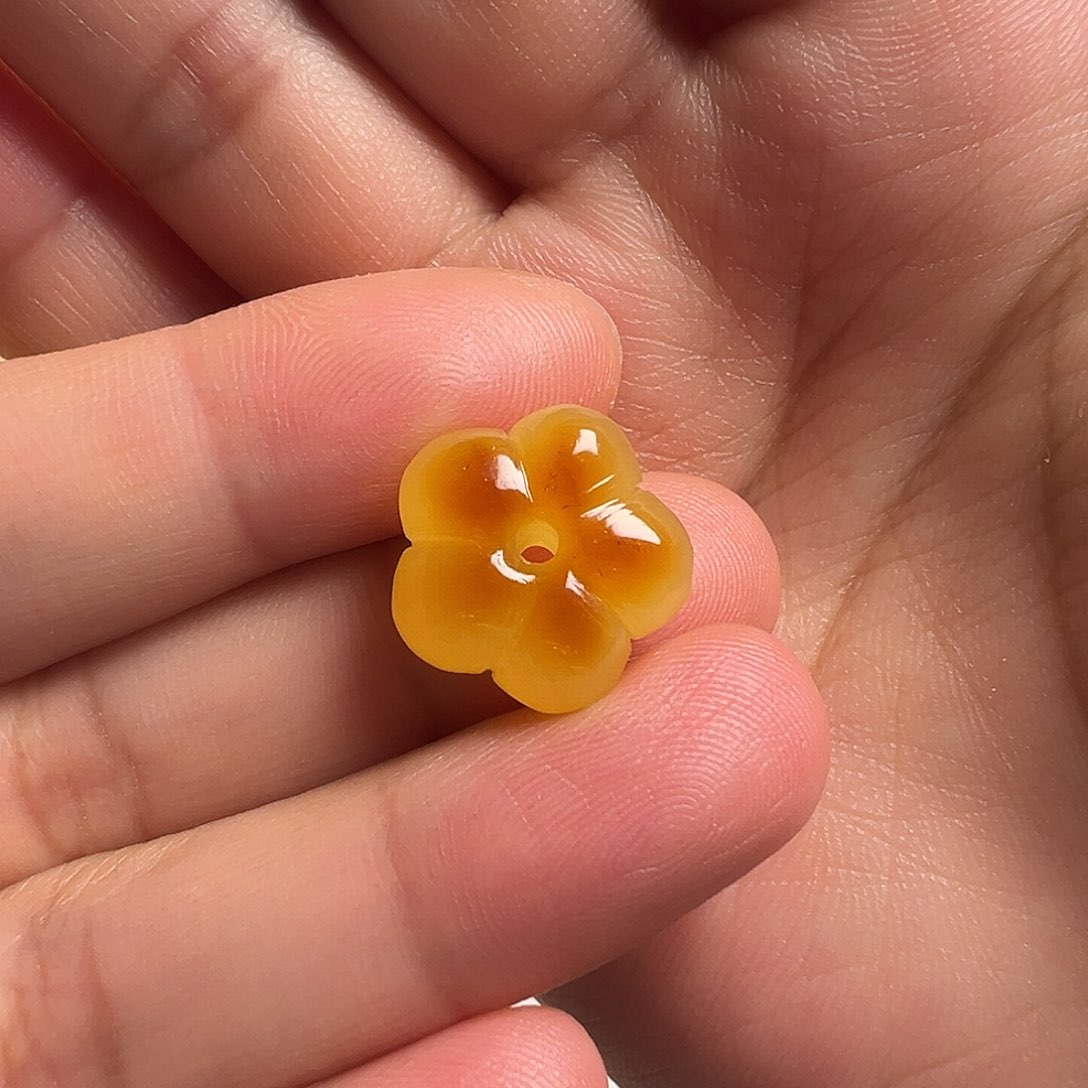 蜜蜡颈饰未镶嵌魔****o五瓣花