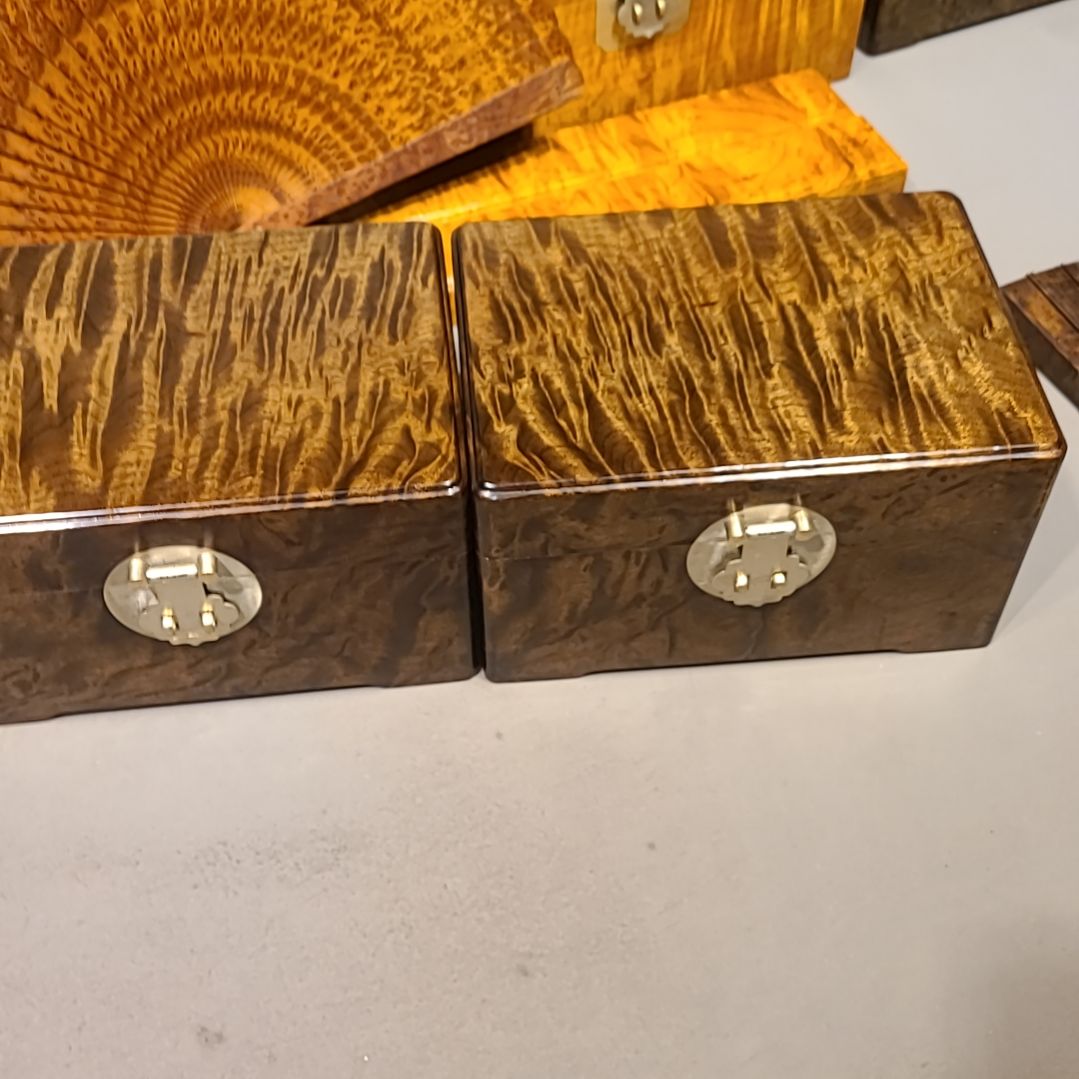 A***n金丝楠21-15-12乌木金丝楠小叶桢楠首饰盒一对