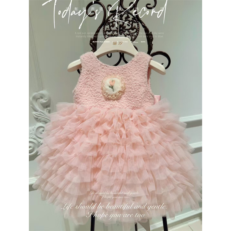 【奶油慕斯】甜汐·25冬~女童礼服背心蛋糕裙连衣裙86535（童装汉服