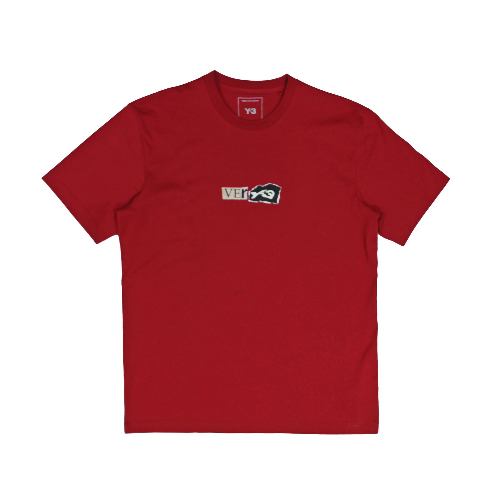 Y-3/Y-3（55-IA8902）红色圆领宽松显瘦潮流设计款短袖T恤
