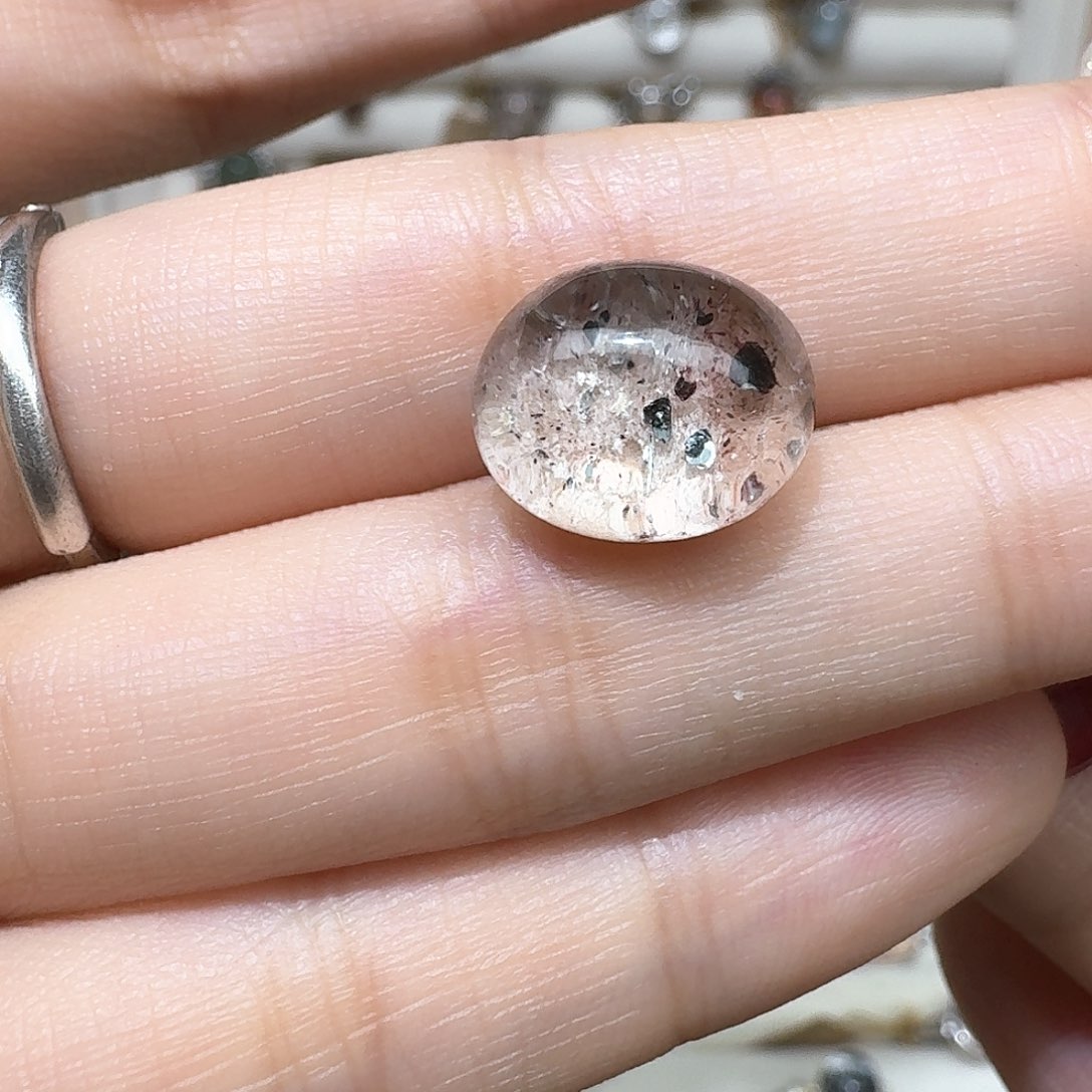 水晶定制款黑云母戒指不退换未镶嵌卷****