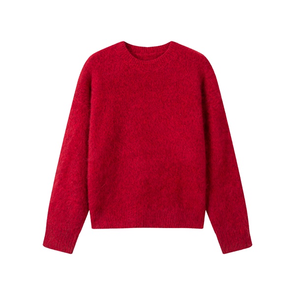 RC821069Y  25年秋冬新款软糯慵懒羊毛拉毛圆领套头衫