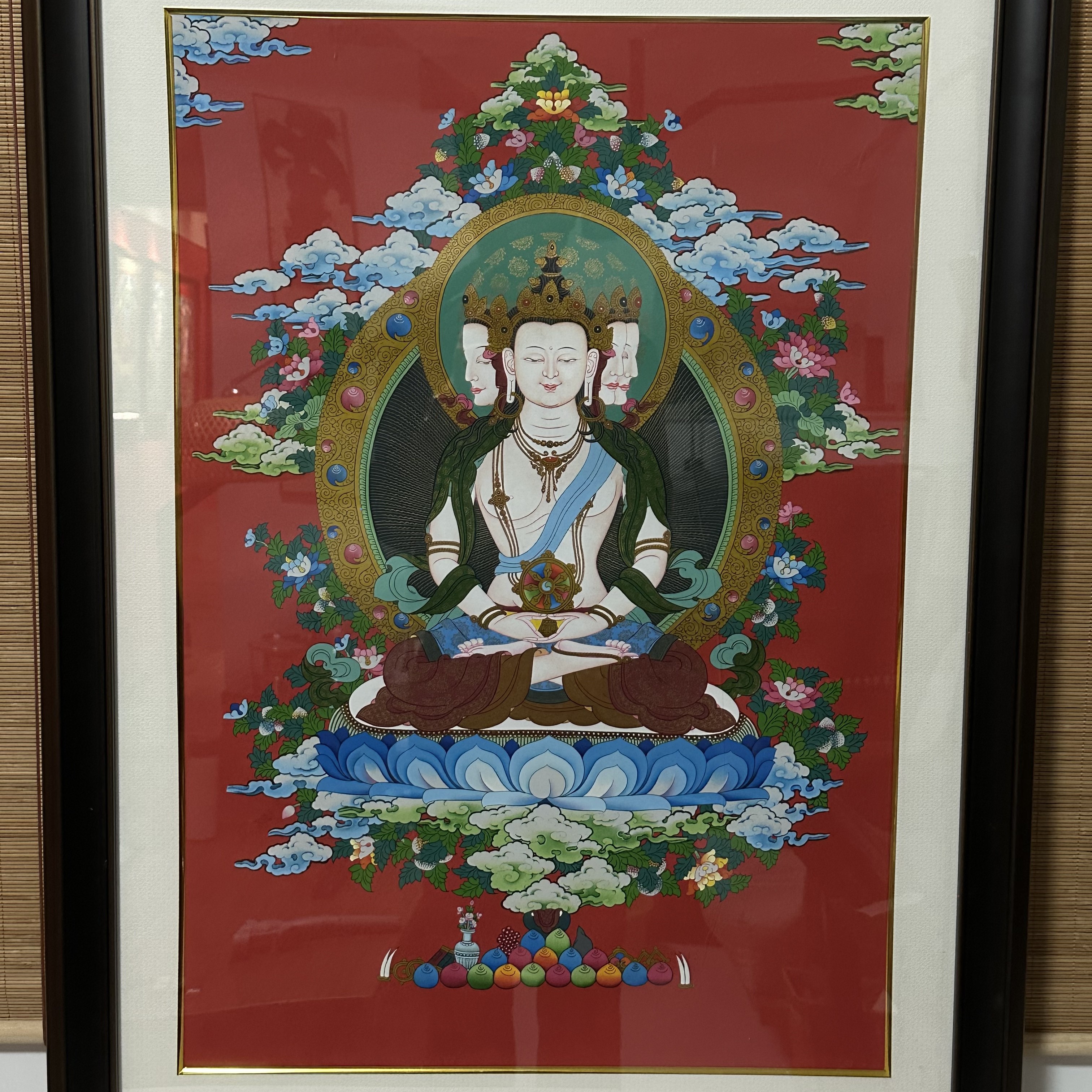 一念造物【大日如来】纯手绘唐卡 内径:50×75cm  画框:90×70cm