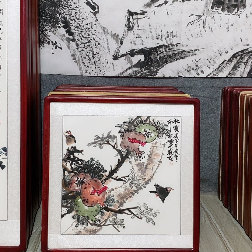 【闪购商品】国画书画作品带框65×65厘米