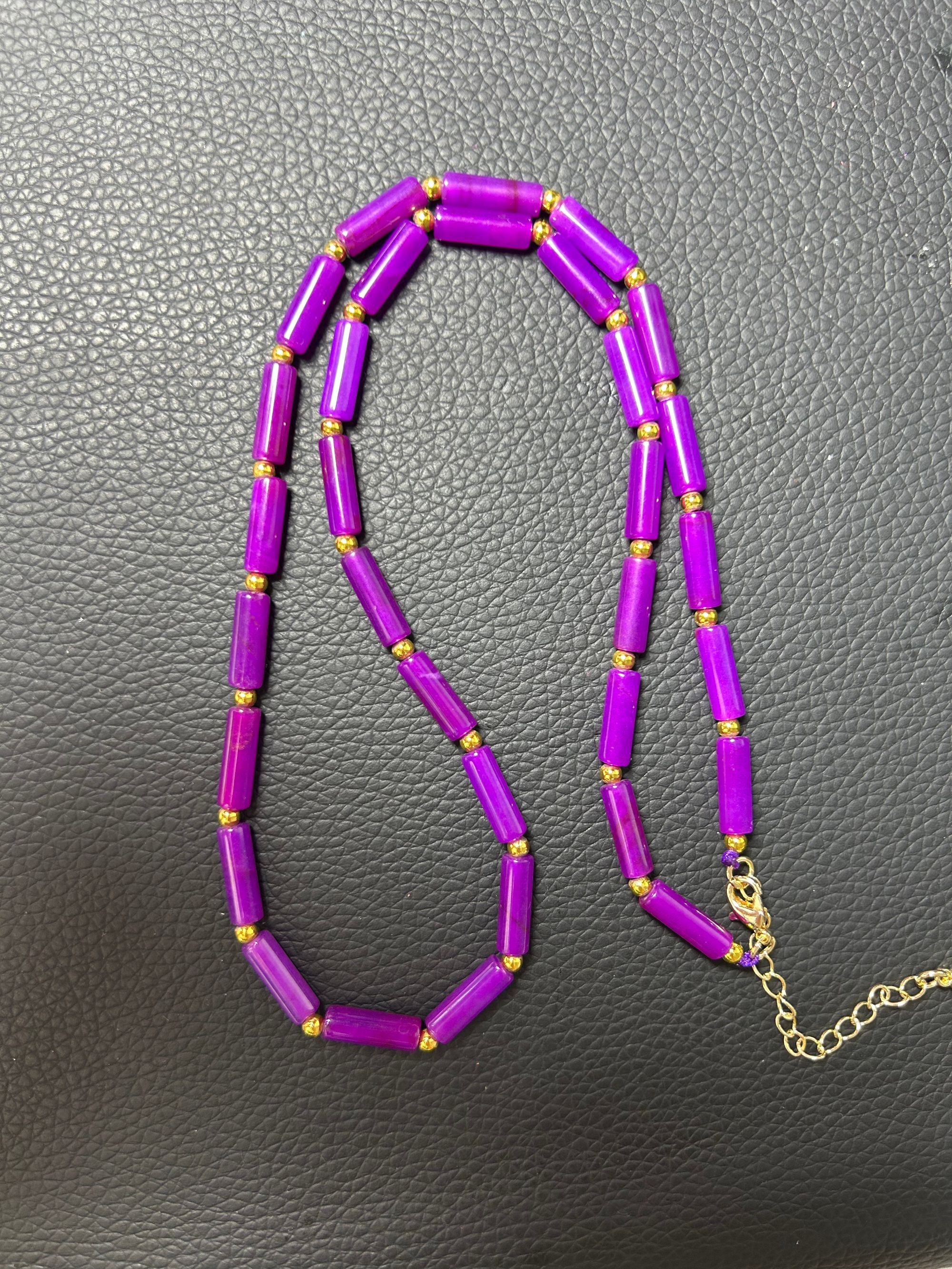 非金属羽毛手链 南非紫舒项链紫俱来老料丝绒凝胶紫可做三圈串卡4