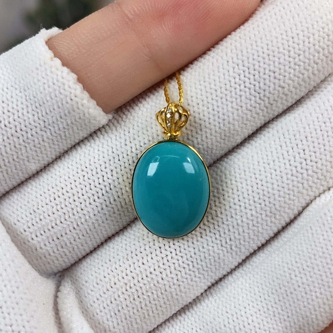 绿松石18K金镶嵌珠宝奇石