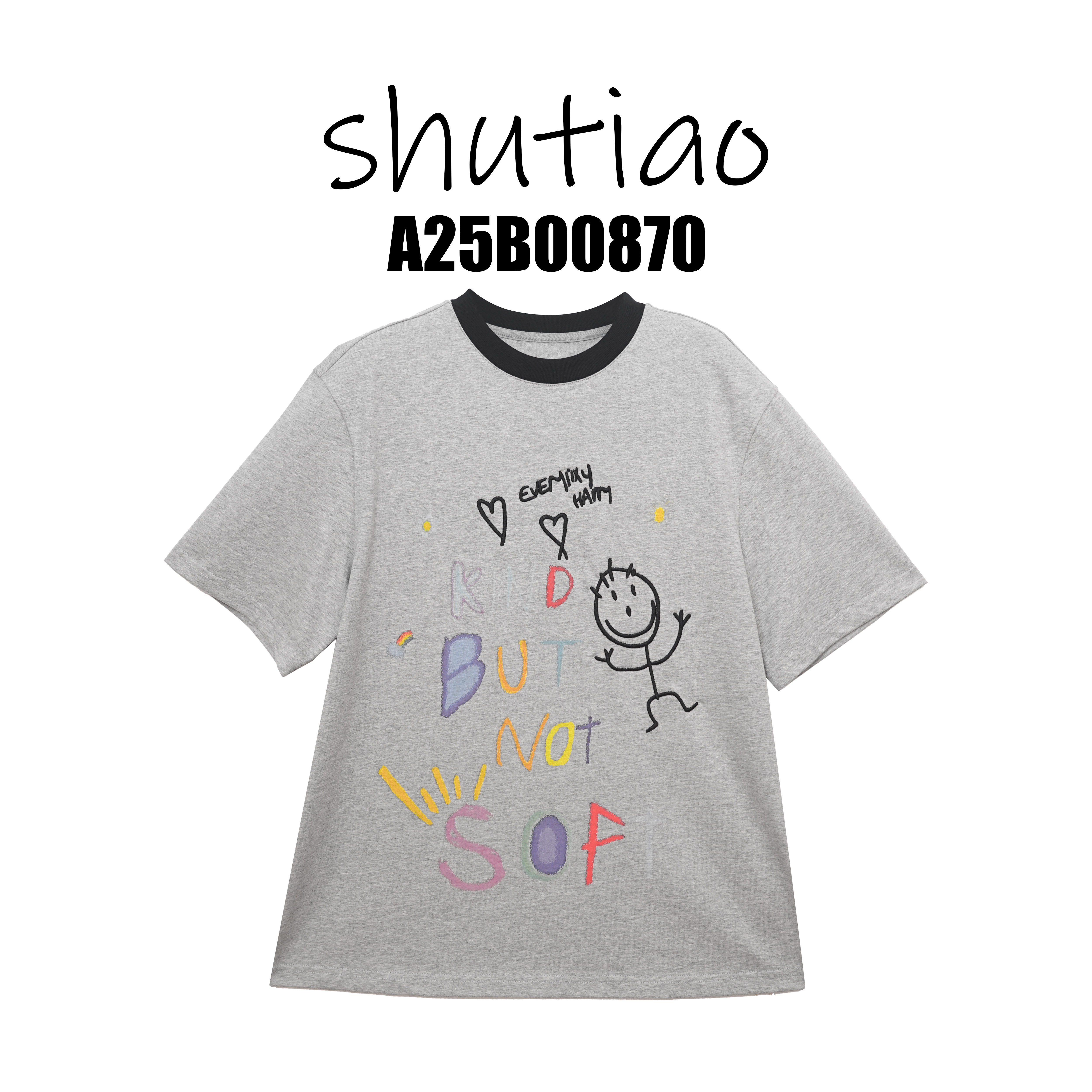 【SHUTIAO】2025夏季：新款小众设计款T恤A25B00870