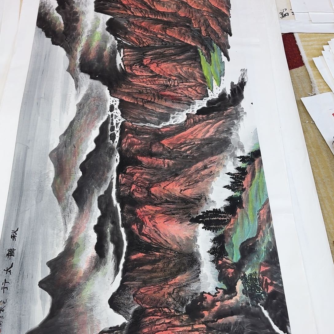 6***7国画四尺整纸手绘做哦