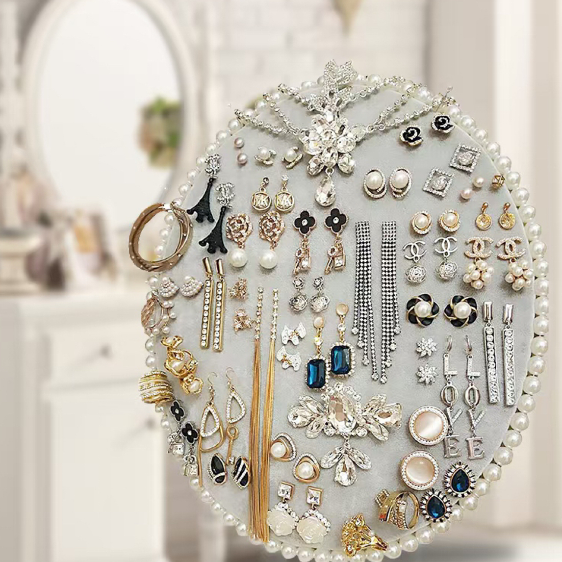 钛钢大理石耳饰 几何菱形耳环女简约百搭时尚气质显瘦耳钉耳饰