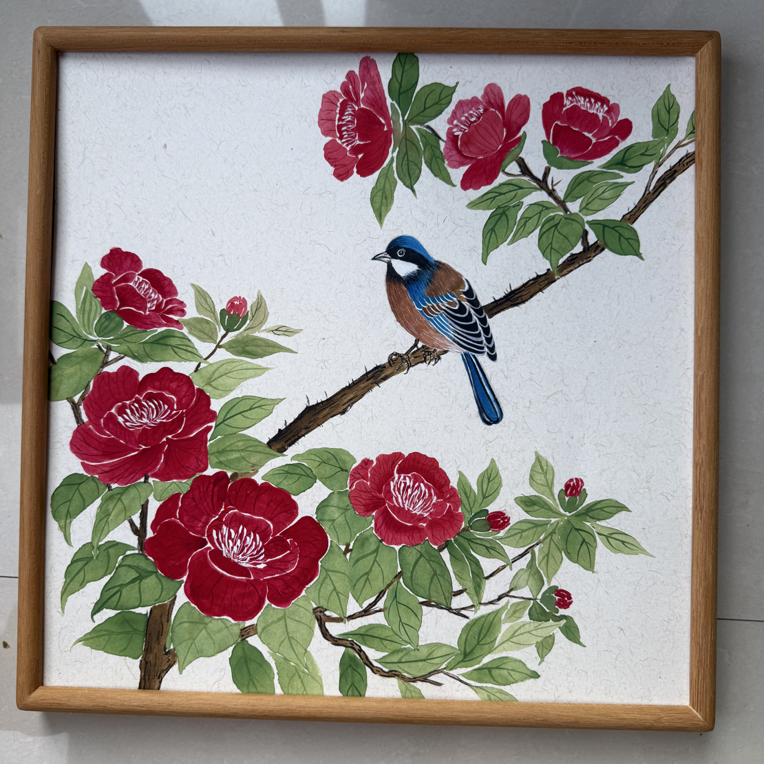 山茶花小鸟40*40