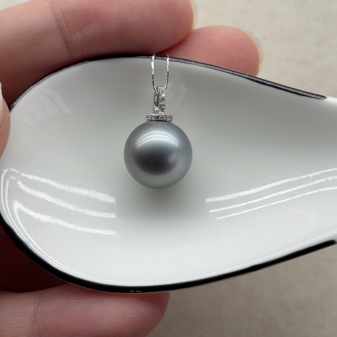 海水珍珠颈饰18K金镶嵌12-13mm