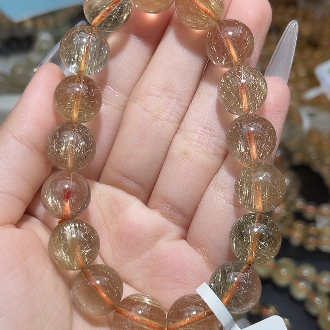 水晶手链未镶嵌金发晶12+