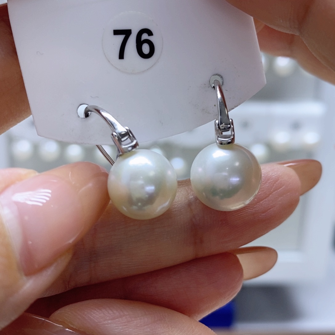 淡水珍珠耳饰银S925镶嵌