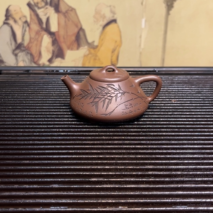 紫砂茶壶石瓢老紫泥