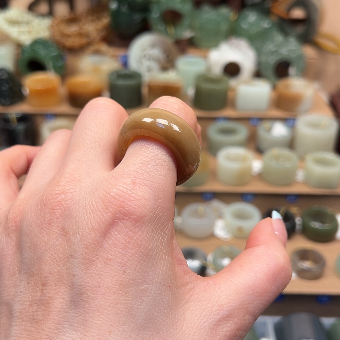 和田玉未镶嵌戒指20内径23号