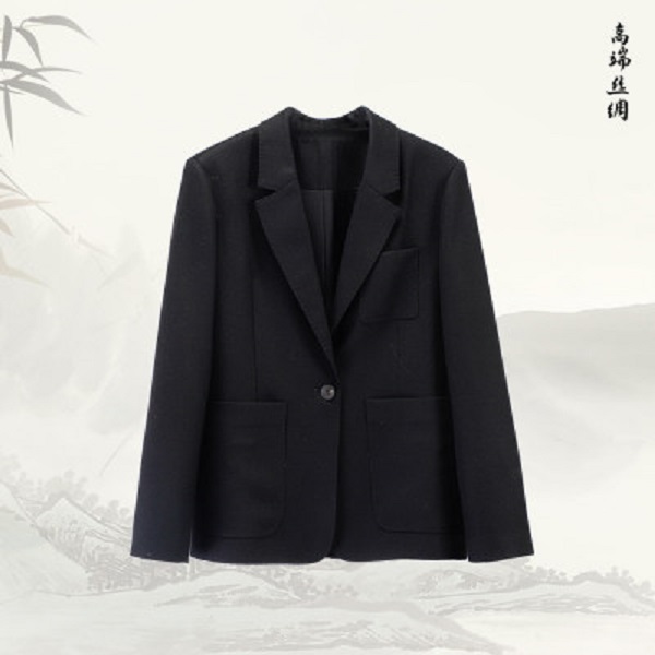 新款羊毛干练气质一粒扣复古时尚长袖西装外套539688