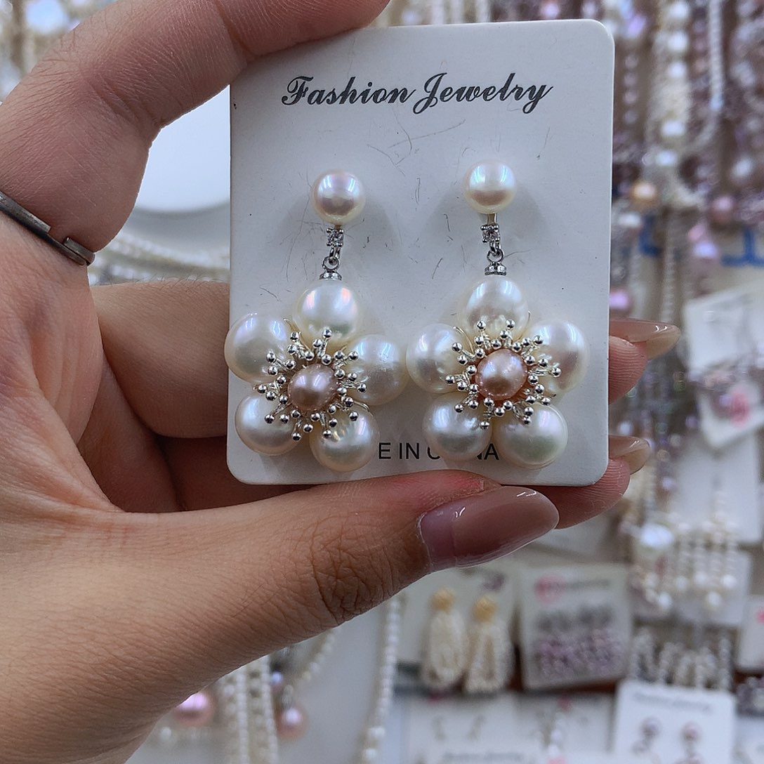 项链银S925镶嵌淡水珍珠